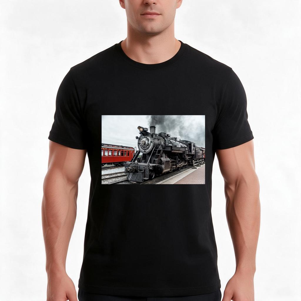 Strasburg Locomotive Tshirt Summer Casual Cotton Tee Oversized Streetwear Tops Vintage Graphic Print Loose Fit Short Sleeve