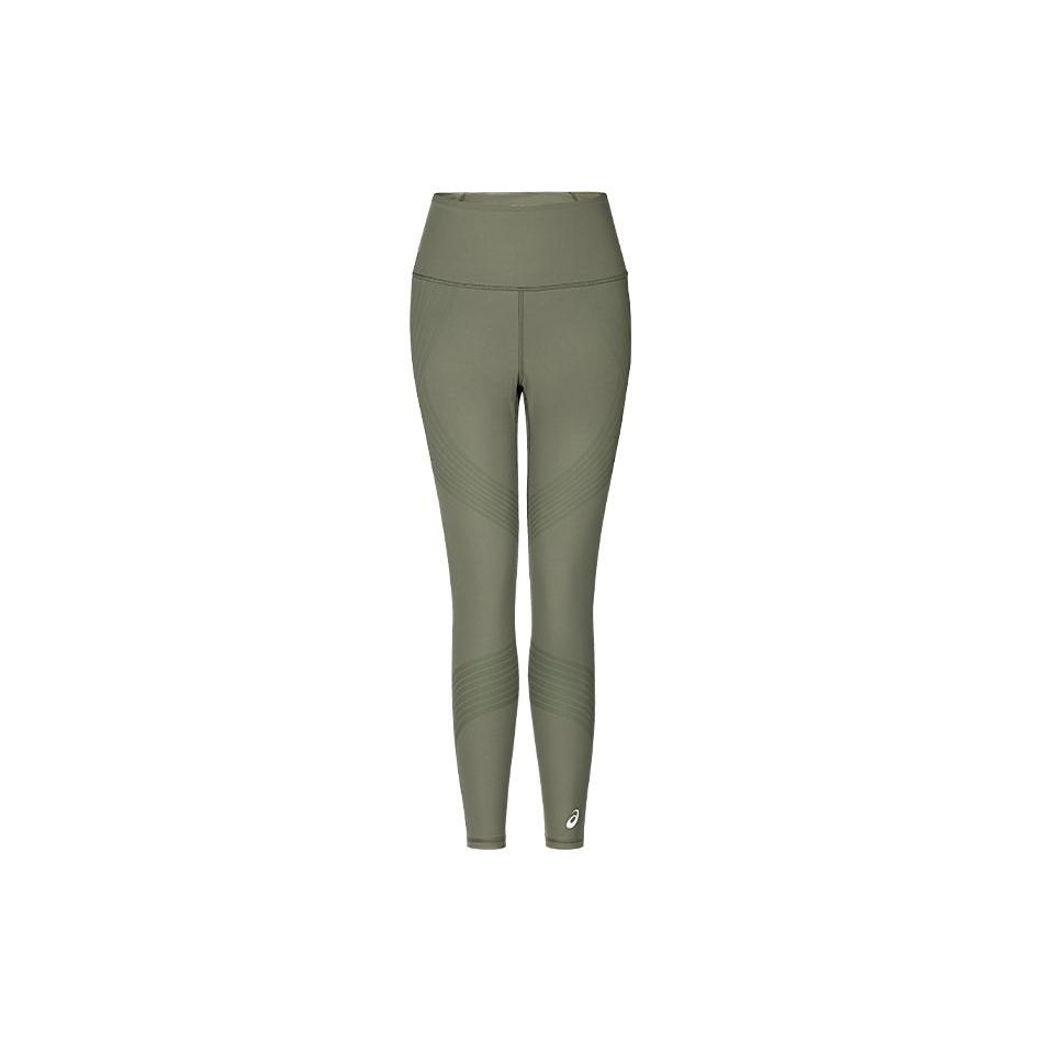 ASICS Solid Color High Elastic High Waist Slim Fit Sports Pants Women bottoms Army-Green 2012C956-300 L