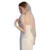 European & American Short Bridal Veil with Lace, Rhinestones & Comb
