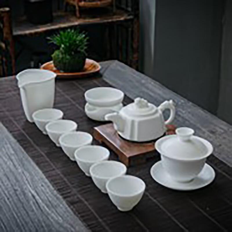 Tuopai TPYZ-007 Matte Suet Jade Porcelain Tea Set