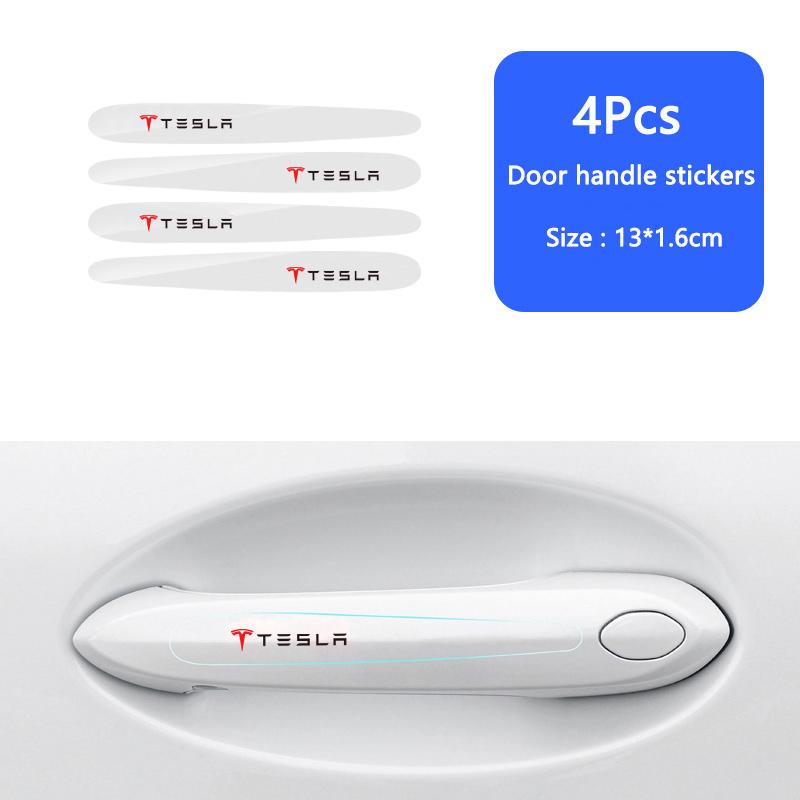 

Tesla Car Door Handle Bowl Transparent Sticker Anti-collision Protection Strips For Model 3 Y S Cybertruck Juguete Roadster Coil
