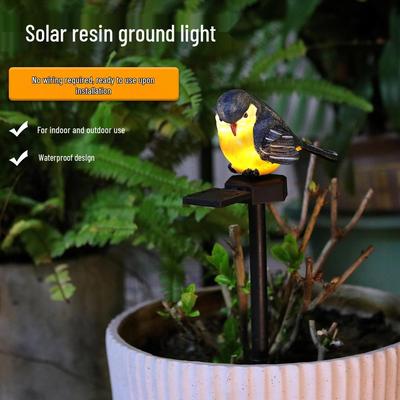 Lumină LED Pasăre din Rășină Solară pentru Grădină Exterioară și Grădiniță