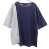 ZUCCa Made In Japan Short Sleeve Shirt Fabric Switching T-shirt M Navy Men's Used