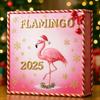 24 Day Count Down Calendar Ornaments Flamingo Countdown Calendar Hangable Scene Props 2D Flat Acrylic Art New Year Hanging Decor