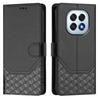 For Oppo F29 5G Case Imprinted Honeycomb RFID Blocking Leather Phone Cover with Strap