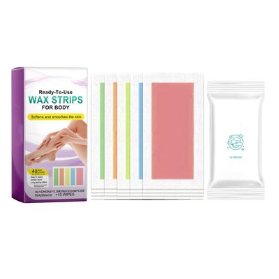 40 ks Voskových pásků Účinné Bezpečné Hydratační Voskový papír pro depilaci pro Muže Ženy Paže Podpaží Stehna