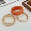 Ingemark 3 Styles Creative Chunky Resin Acrylic Bangles for Women On Hand 2025 New Fashion Wide Spring Arm Bracelet Jewelry Gift
