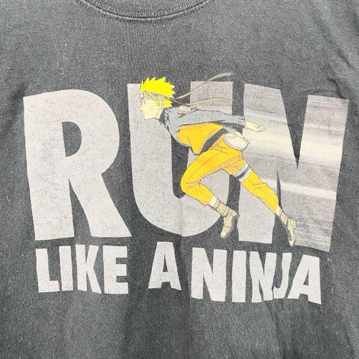 [USED] Used Naruto Uzumaki short-sleeved anime print T-shirt, character design, black, vintage, size M