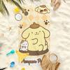 1pc Sanrio Pompompurin Beach Towel Polyester - Quick Dry Lightweight Soft Towel for Swimming Travel Camping, Unisex Beach Mat