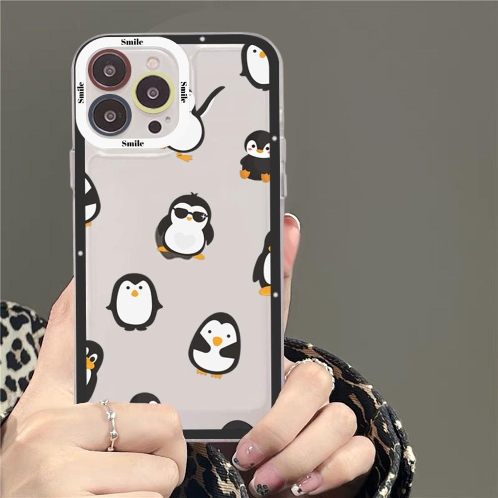 Pinguin Kawaii Cartoon Handyhülle Für Samsung S 20 21 22 23 lite plus ultra Klar Mobile Abdeckung Funda