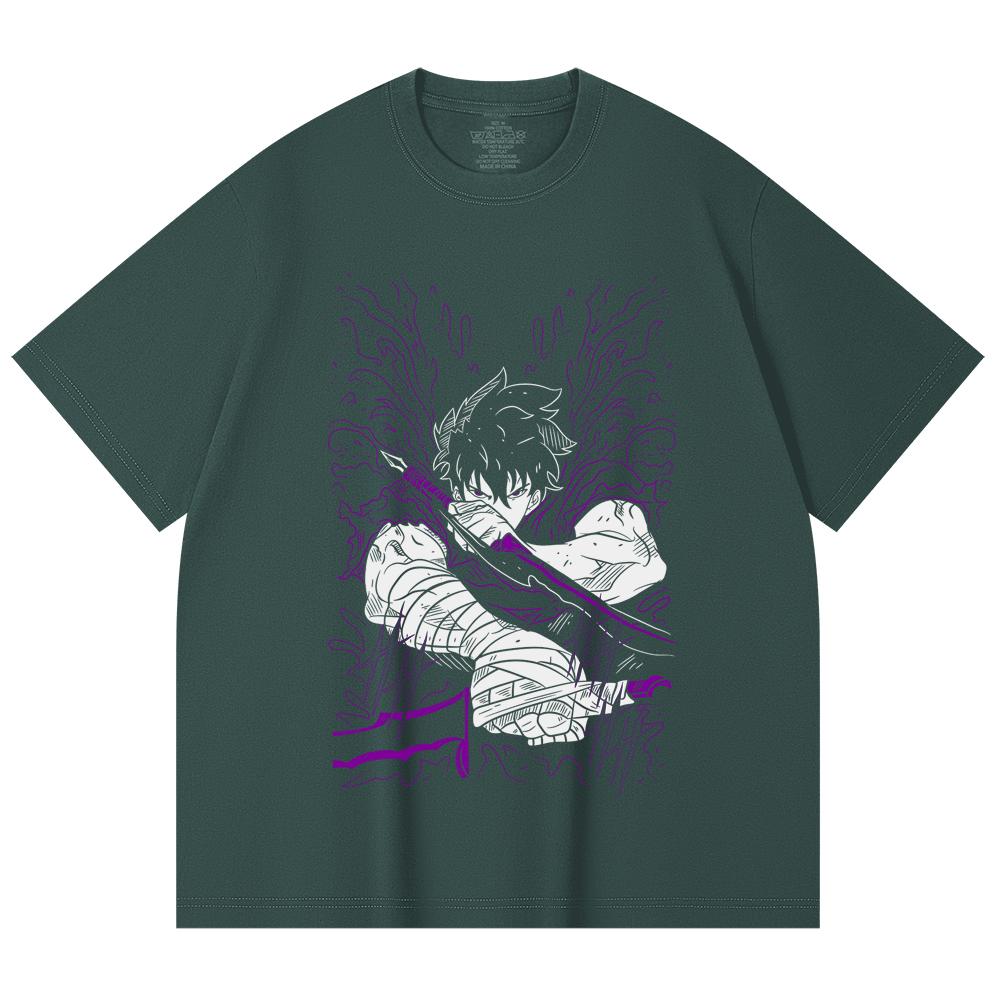 230 Gsm 100% Cotton Solo Leveling V7 Print Unisex Heavy Cotton T Shirt