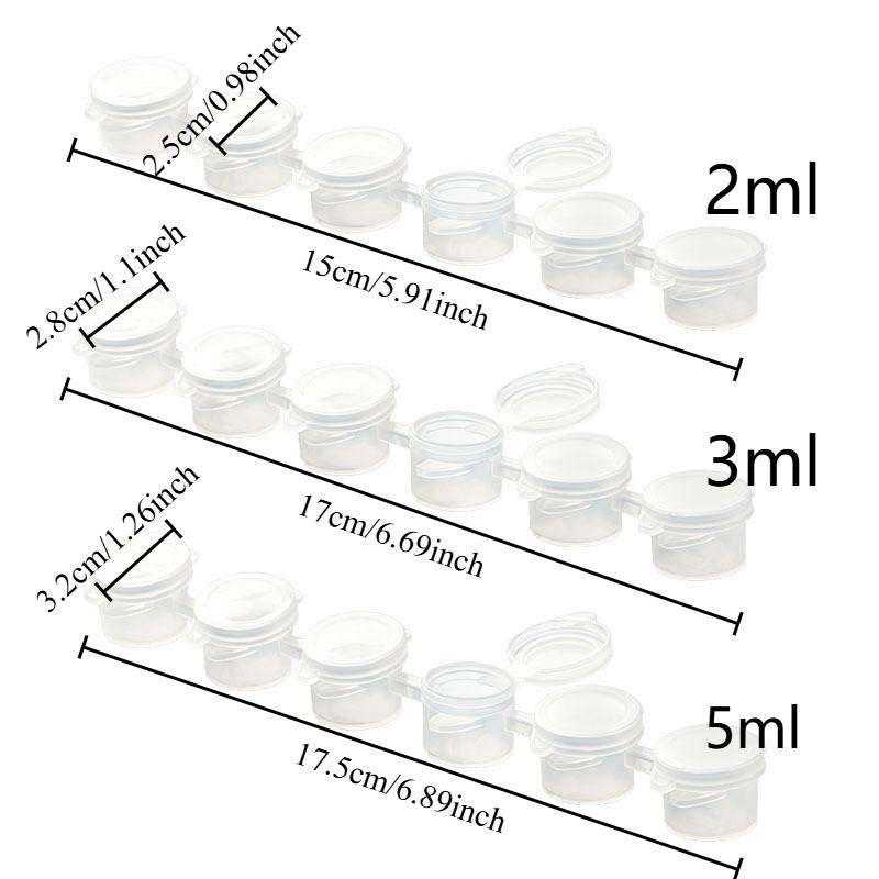 61/111Pots Empty Paint Pots with Lid 1/1/1ml Clear Storage Containers Mini Portable Sealing Paint Storage Cup for DIY Arts Craft