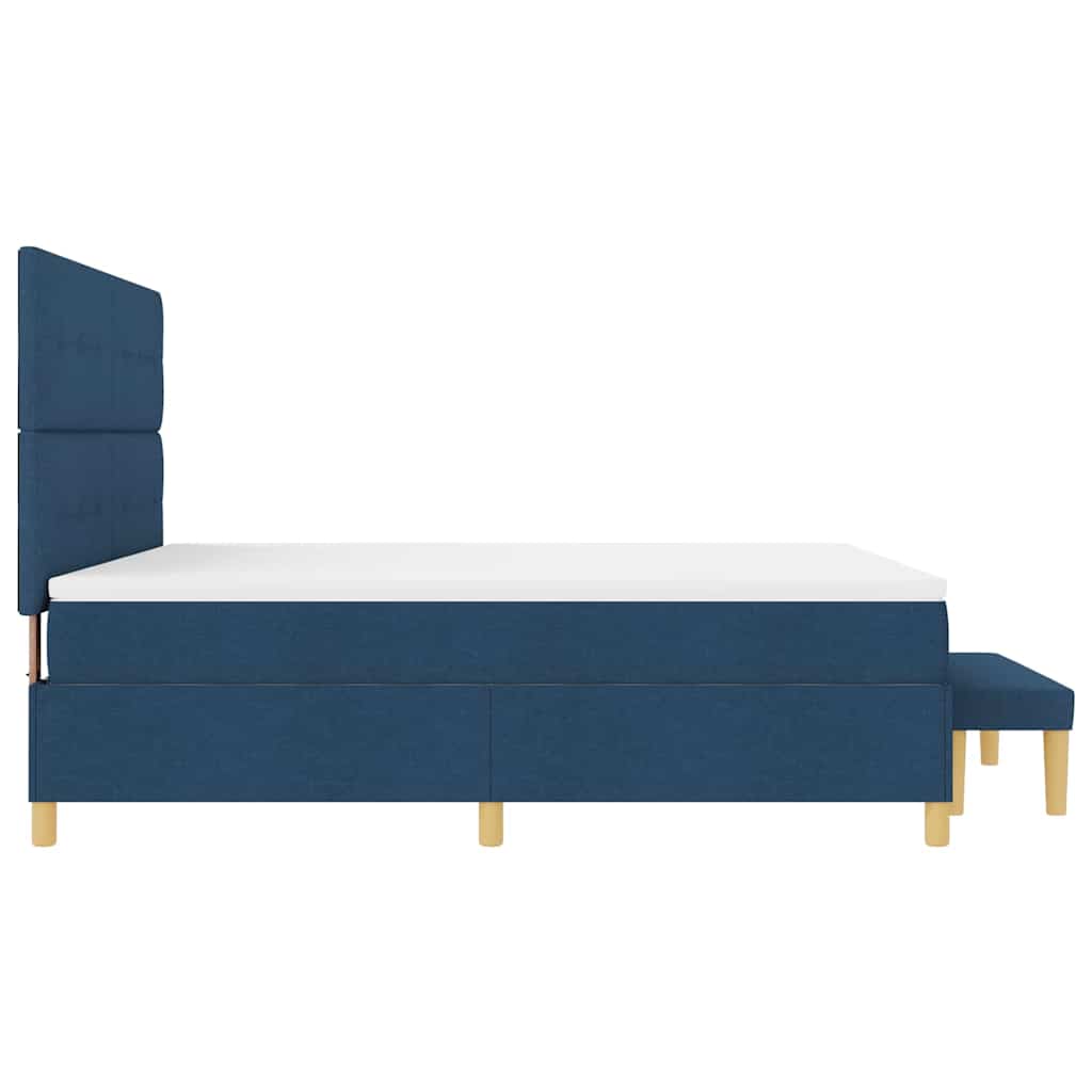 Boxspring Bed with Pillows and Headboard Blue 200 x 180 cm Fabric