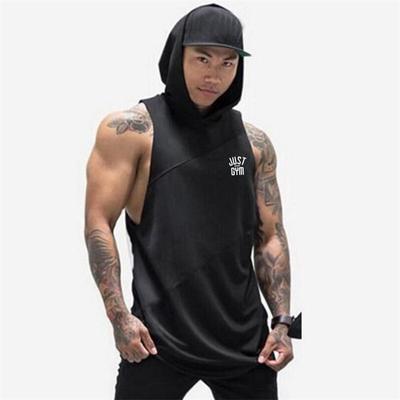 Bequemes ärmelloses T-Shirt mit Kapuze für den Sommer für Herren, modisches Sport-Fitness-Trainingsoberteil