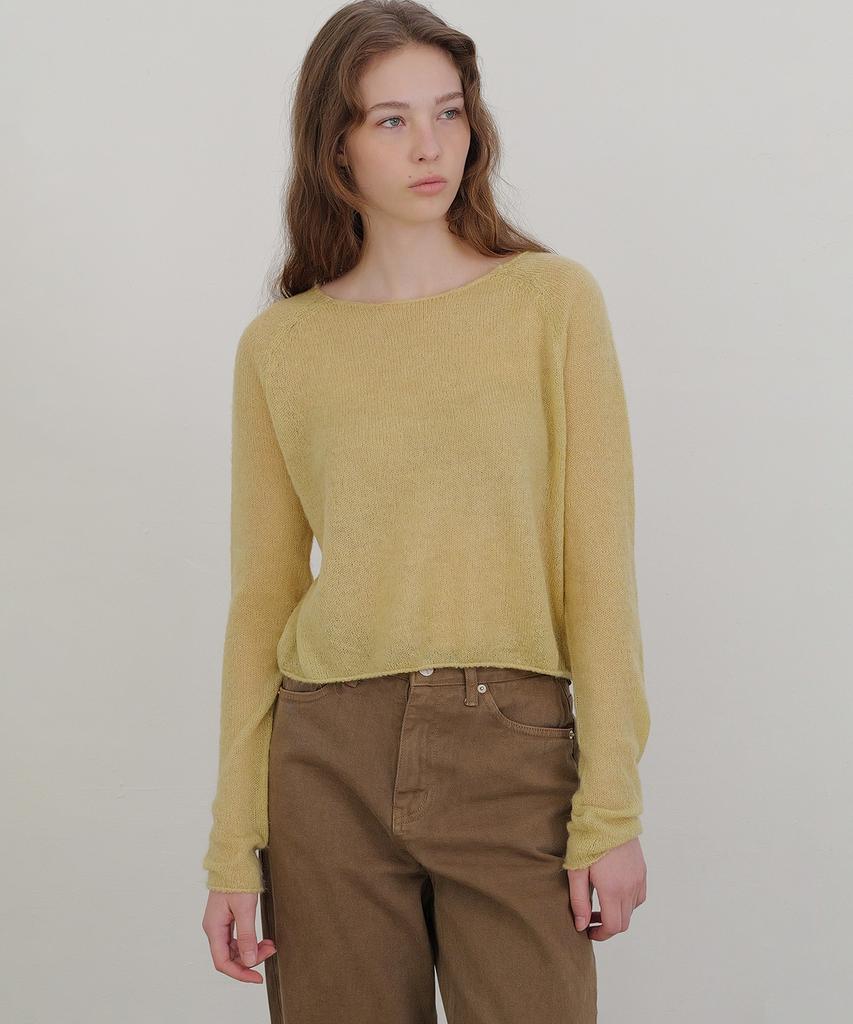 ANDNEEDS Boat Neck Sheer Knit (Olive)