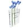 Clear Book Vase Aesthetic Acrylic Vase Unique Flower Vase For Cute Bookshelf Decor Modern Style Vase Room Decor Floral Container