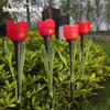 10PCS Outdoor LED Solar Lights Tulip Flower Lamp Landscape Lighting for Courtyard Lawn Waterproof Garden Stake Insert Solar Rose