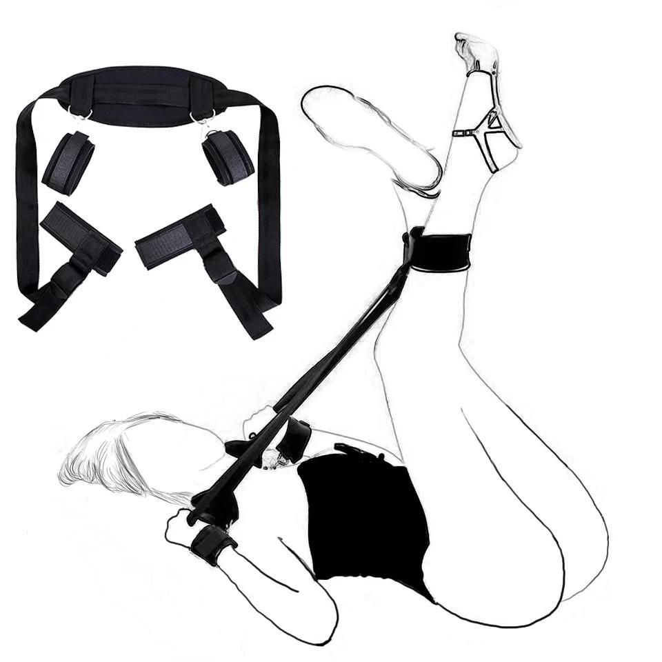 No Vibrators Couple Sex Flirting Tied Legs Adult Accessories Restraints Harness Open Legs Spreader Sexy Toys for Couples 18
