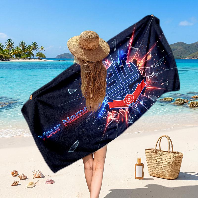 Asciugamano da Spiaggia Personalizzato Bolton Wanderers FC, Stampa Testo Nome Personalizzato, Asciugamano Morbido Asciugatura Rapida con Logo Calcio, Regalo per le Vacanze