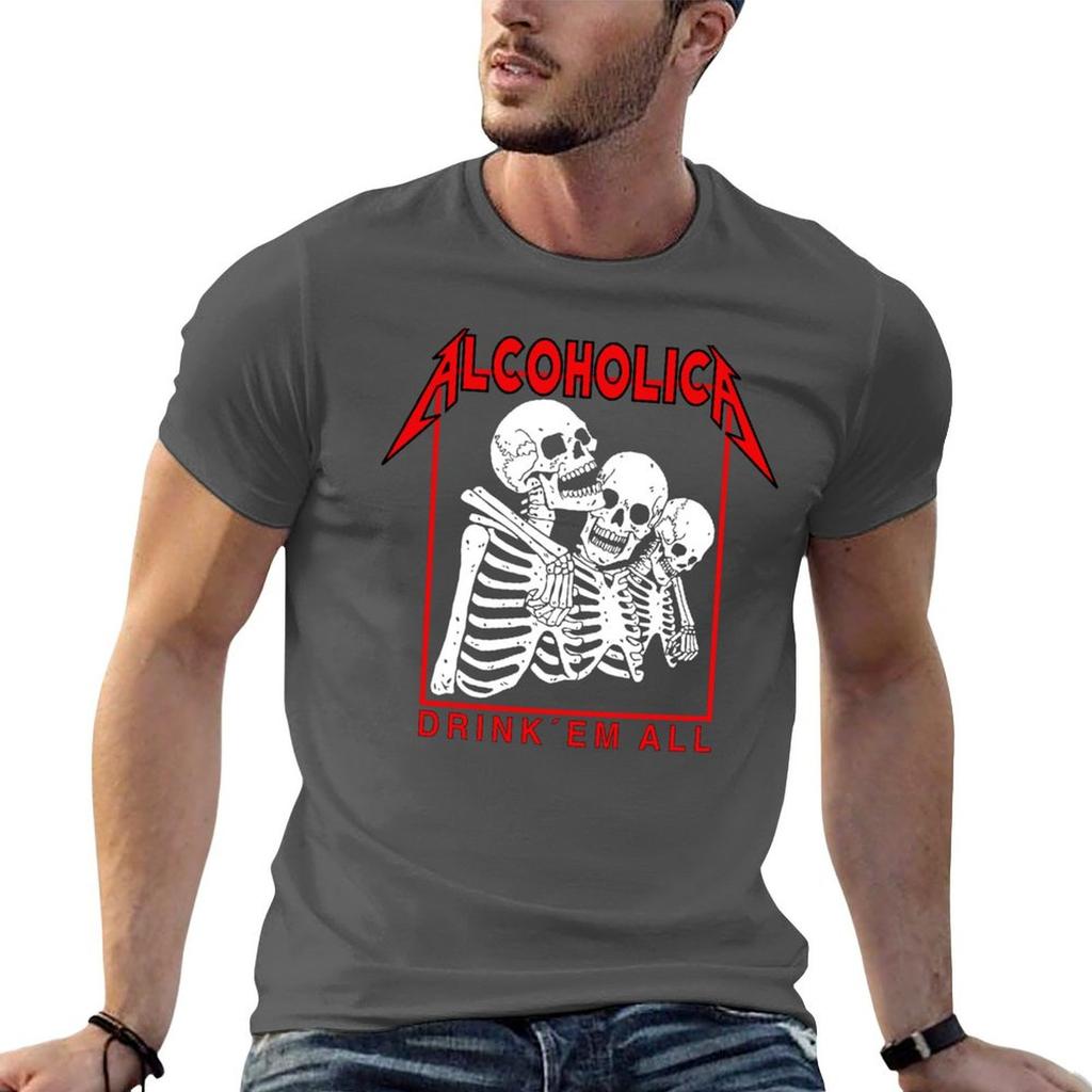 Alcoholica Drink Em All TShirt Plus Size Outdoor Casual Top