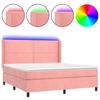 Maison Exclusive - Sommier à lattes de lit matelas et LED Rose 160x200 cm Velours