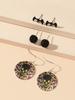 3pcs Set Retro Exaggerated Pumpkin Spider Ghost Skull Stud Earrings for Women Halloween Party Cartoon Cute Witch Jewelry Sets