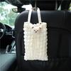 New Car Tissue Box Temperament Puff Grid Car Seat Hanging Paper Drawer Cartoon Bear Car Tissue Drawer