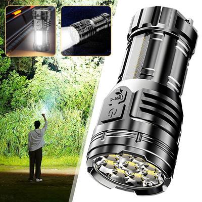9led High Power LED Flashlight USB Charging Strong Light Lantern Flashlight With Cob Zoom Camping Fishing Emergency Magnet