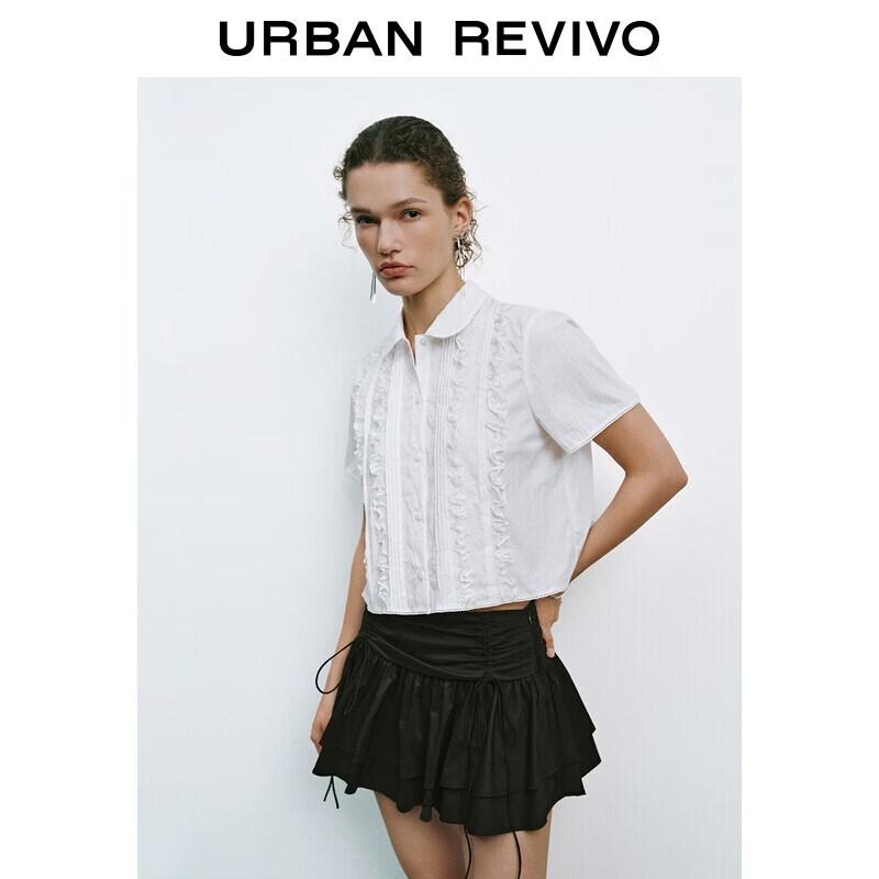 Women's Casual Lace Trim Short Sleeve Shirt