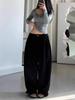 Women's Retro Wide-Leg Jogger Sweatpants - Autumn Casual Floor-Length Trousers