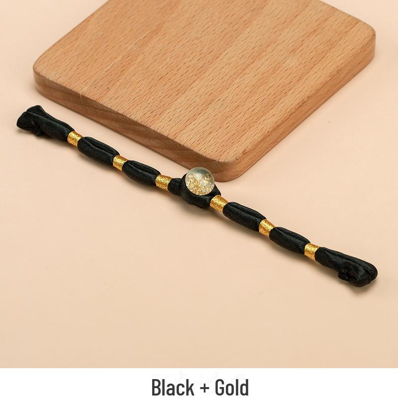 Hengmeihe Ręcznie Robiony Koralikowy Guzik Cheongsam ze Złotej Folii z Wykończeniem Złotą Nicią