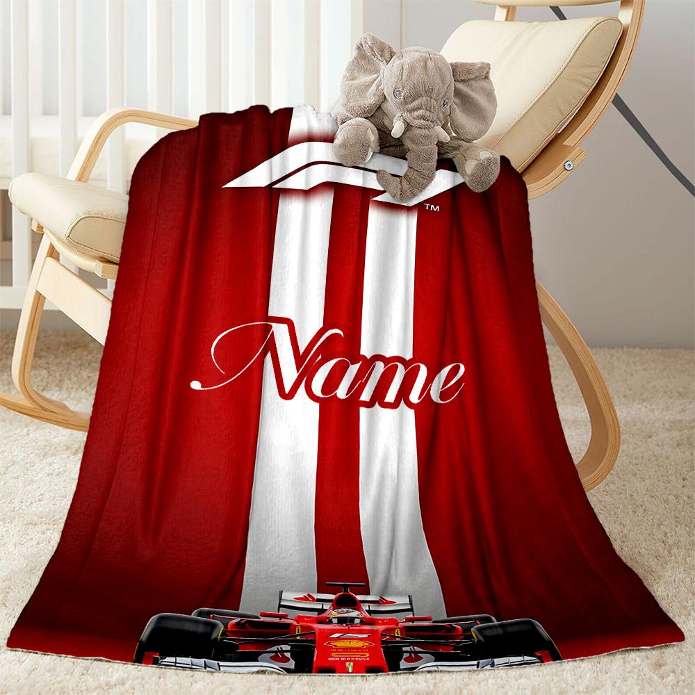 Coperta Personalizzata con Nome Profilo Team F1 Coperta Personalizzabile Multiuso Morbida e Accogliente Adatta per Divano Riposo in Spiaggia Ufficio Universale per Tutte le Stagioni