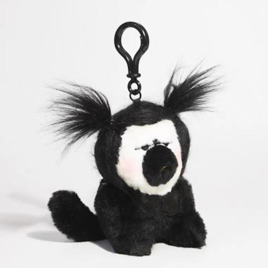 White-Faced Monkey Plush Keychain Soft Skin-Friendly Backpack Charm Unique Funny Ugly Doll Ornament Quirky Monkey Desk Decor
