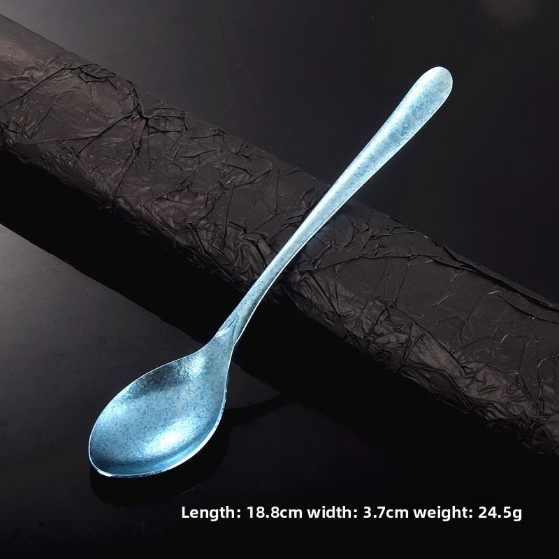 Ice Flower Crystal Heart-shaped Long Handled Stirring Coffee Spoon