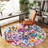 1pc Butterfly Mandala Pattern Office Round Rugs, Under Chair Round Rugs for Living Room, Bedroom, Bathroom Decoration Carpet 091859