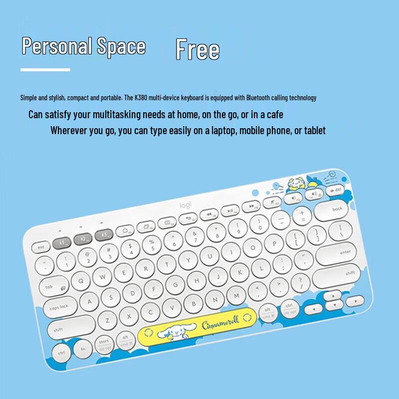 Logitech K380 Multi-Device Bluetooth Keyboard - Cinnamoroll Edition