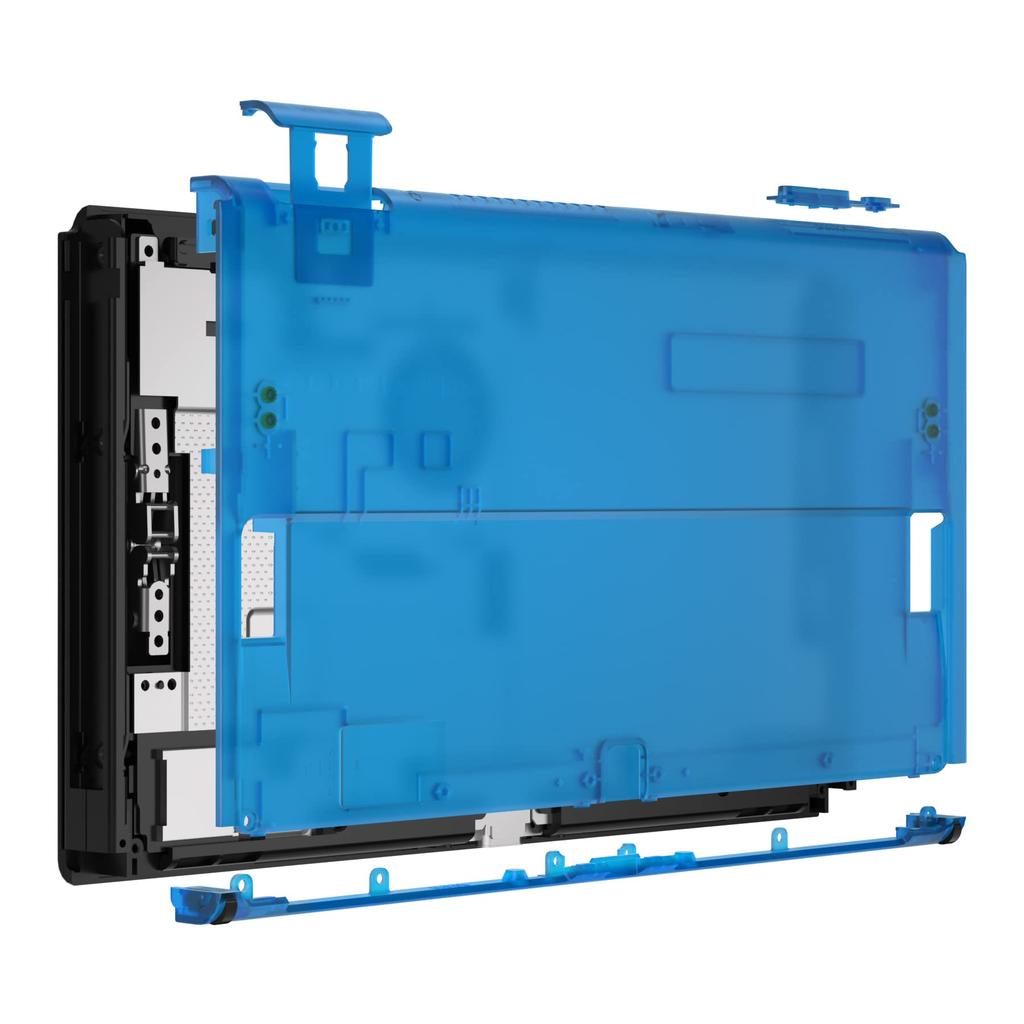 eXtremeRate Switch Compatible with OLED Soft Touch Console Back Plate DIY Replacement Housing Shell Clear Material Switch Shell Switch Stand Not