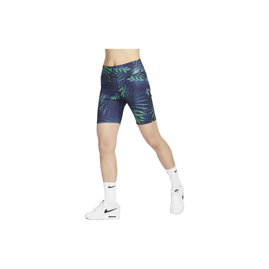 Nike All Over Print Quick Dry Mid Rise Cycling Fitness Shorts Women shorts Bright-Green FD4161-329