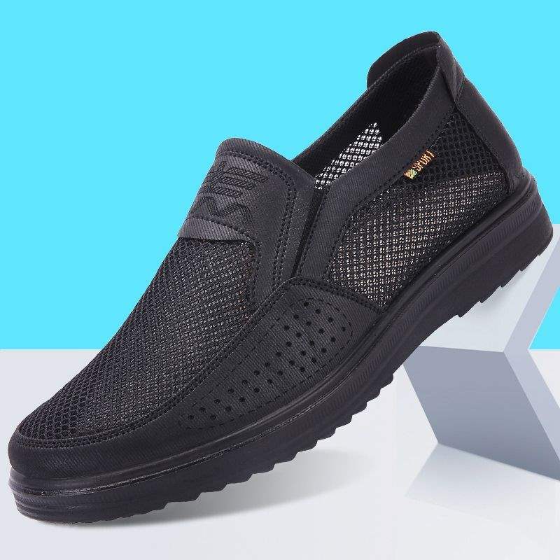 ****** Old ******* Cloth Shoes Breathable Men's Single Shoes Middle-aged and Elderly Father Shoes S**t Sole Non-slip Large Size Shoes