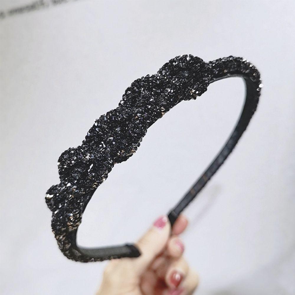 Simple Women Hair Accessories Rhinestone Crystal Fashion Headdress Head Hoop Headband Hair Band