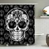 Tuniu Black Skull Pattern Shower Curtain Gothic Design Room Decor Cool Skull Art Bathroom Decor