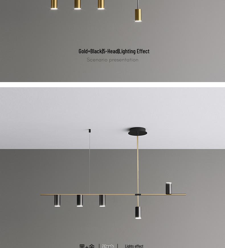 Nordic Modern Minimalist Long Strip Spotlight Fixture for Dining Room, Living Room, or Bar Counter.