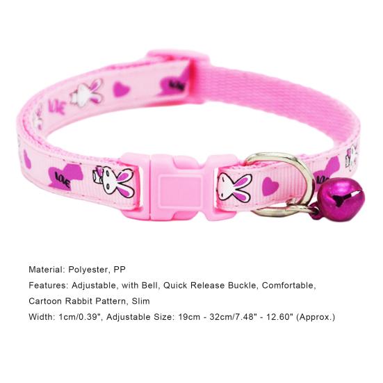 Obojek pro domácí mazlíčky Pohodlný Nastavitelný Polyesterový S potiskem králíka Nastavitelný Řetízek na krk pro domácí mazlíčky
