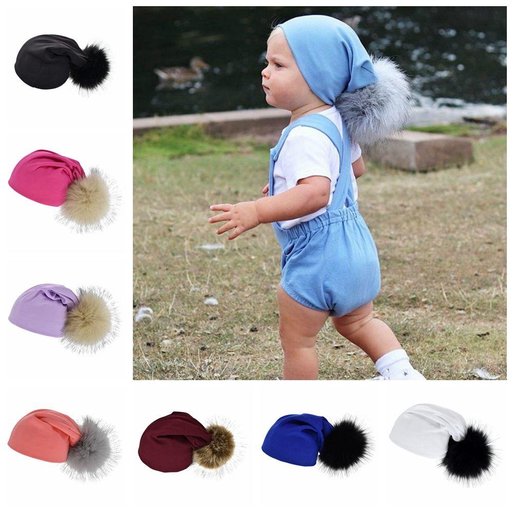 

Pom Toddler Newborn Cotton Hat Baby Cap Beanie Kids