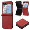 For Samsung Galaxy Z Flip7 FE 5G/Z Flip6 5G/Z Flip5 5G Case PU Leather Hard PC Phone Cover Calf Texture