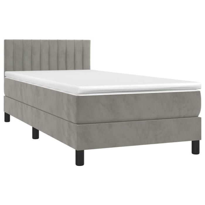 VidaXL Sommier à Lattes de Lit avec Matelas et LED, Lit Rembourré, Lit Simple, Lit Adulte de Chambre à Coucher Intérieur, 3134495