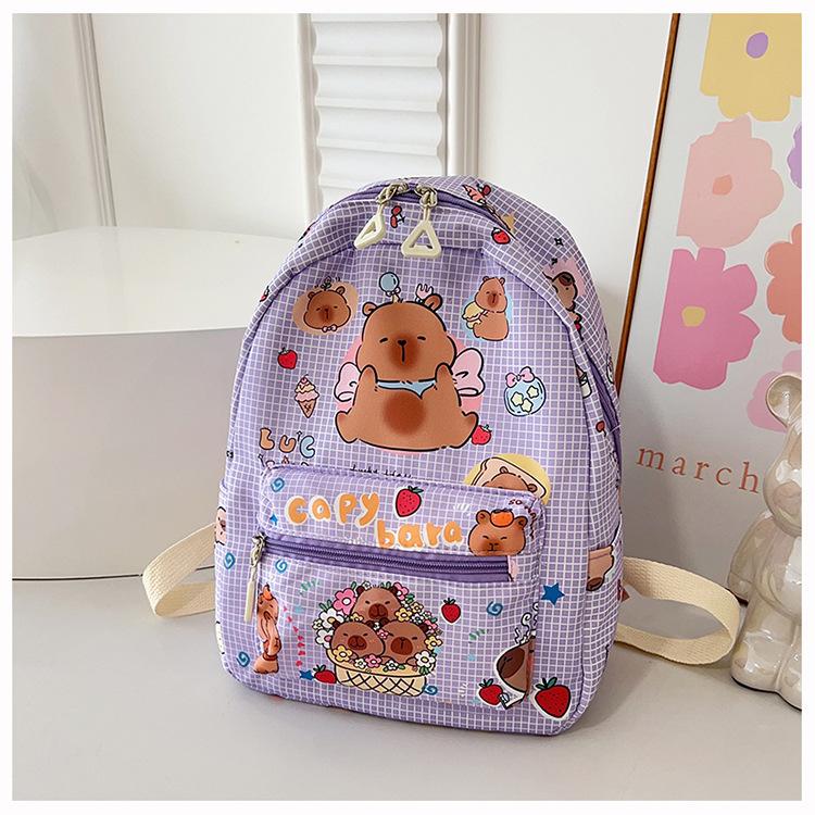 Boys and Girls Printed Backpack Cute Capybara Kindergarten Baby Backpack 2025 New Large-capacity Children's Schoolbag