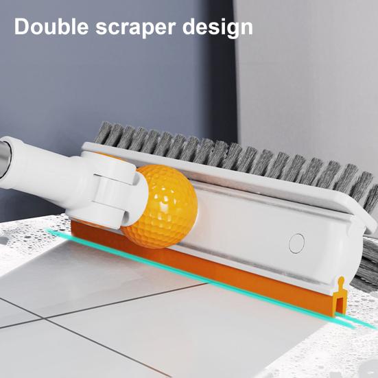 Handheld Multifunctional Crevice Brush Stainless Telescopic Double-Layer Pole Adjustable Length Steel Scrapers Brush Gap