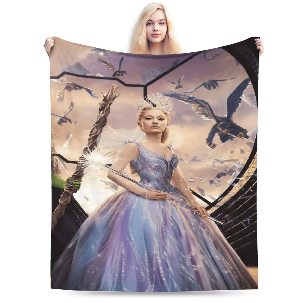 W-Wicked 2 Musical Movie Glinda Elphaba Blanket Warm Soft Street Trend Plush Throw Blanket Flannel Bedspread Bed Cover