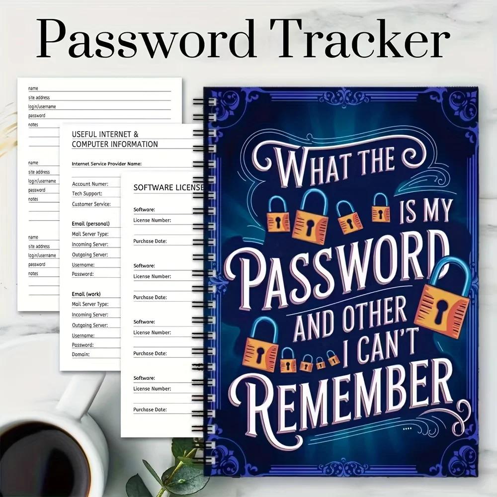 2pcs Funny Spiral Password Notebook Logbook for Internet and Computer Login, Record Websites, Usernames, Passwords